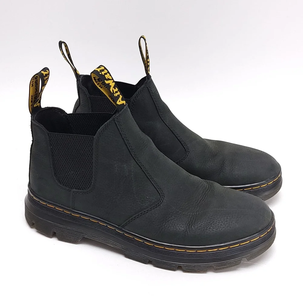 Dr. Martens Hardie II Black Leather Chelsea Boots Mens Size 10 US 9 UK